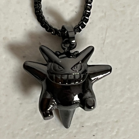 Gengar Pokemon Charm Pendant Necklace Black Adjustable Chain Anime - Picture 1 of 10